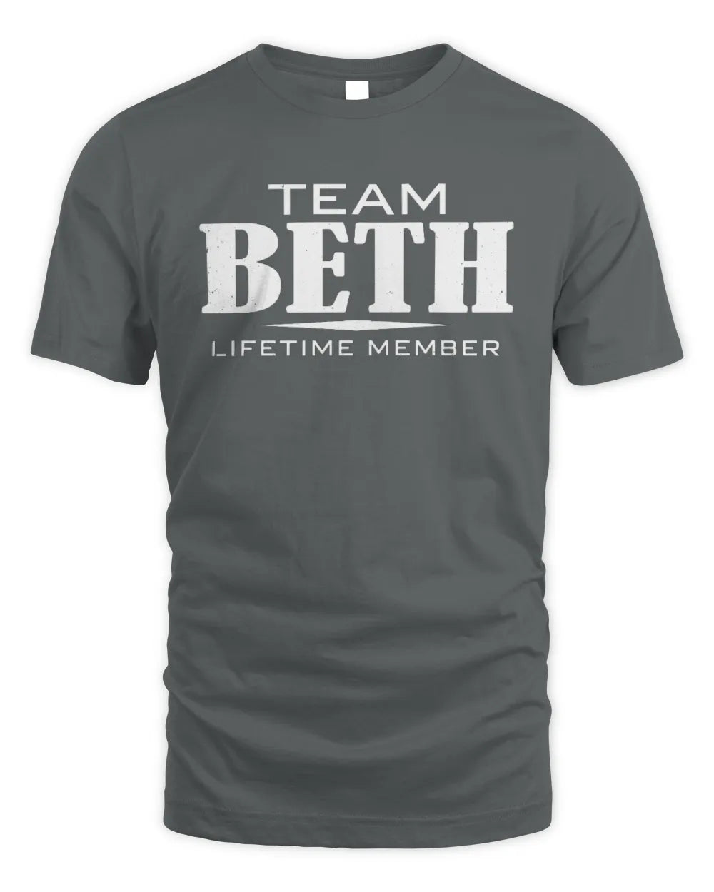 BETH BL62-K4-128 - Personalized “Team NAME Lifetime Member” - Unisex Standard T-Shirt - Charcoal
