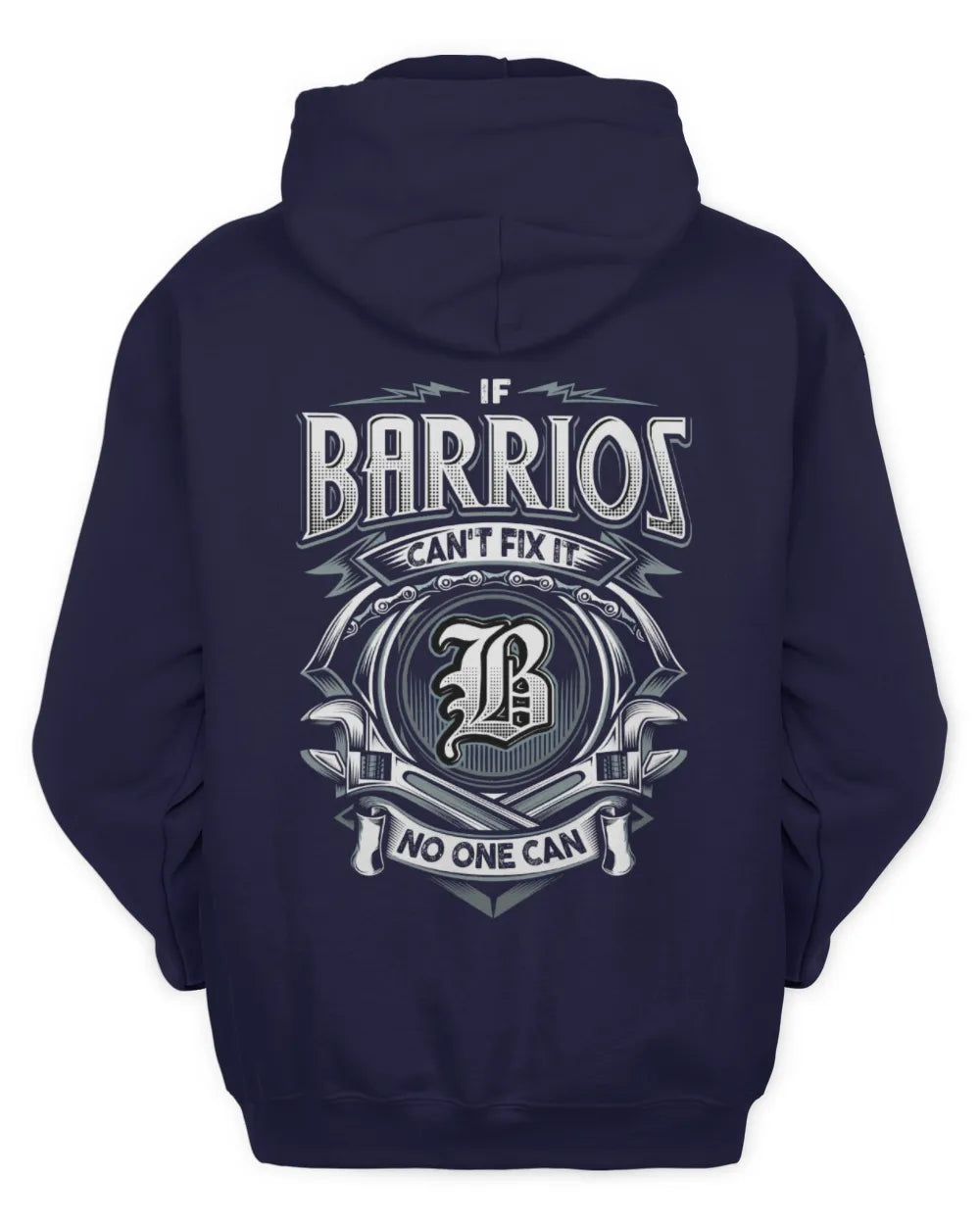 BARRIOS AP81-K4-626 - Personalized Ahmed Quote Apparel “If Ahmed Can't Fix It, No One Can” - Unisex Hoodie - Navy