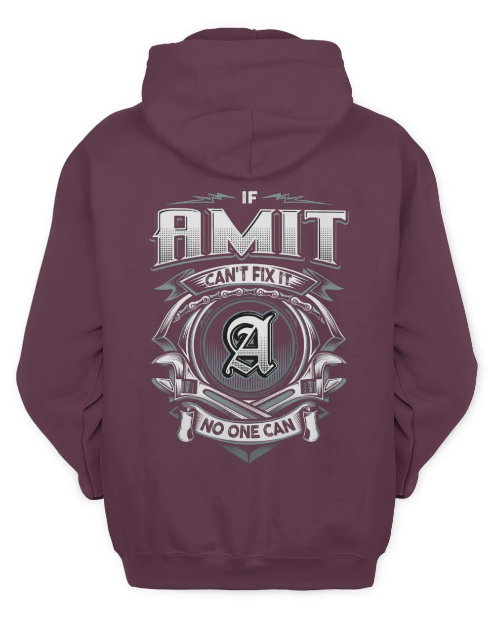 AMIT AP81-K4-626 - Personalized Ahmed Quote Apparel “If Ahmed Can't Fix It, No One Can” - Unisex Hoodie - Maroon