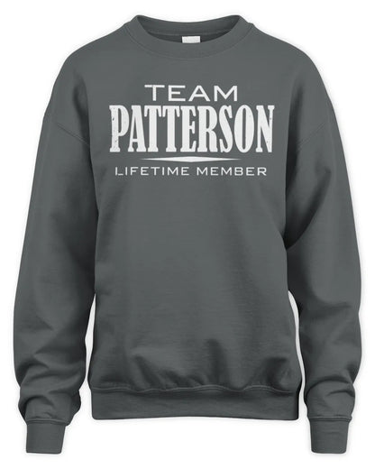 PATTERSON BL62-K4-128 - Personalized “Team NAME Lifetime Member” - Unisex Sweatshirt - Charcoal