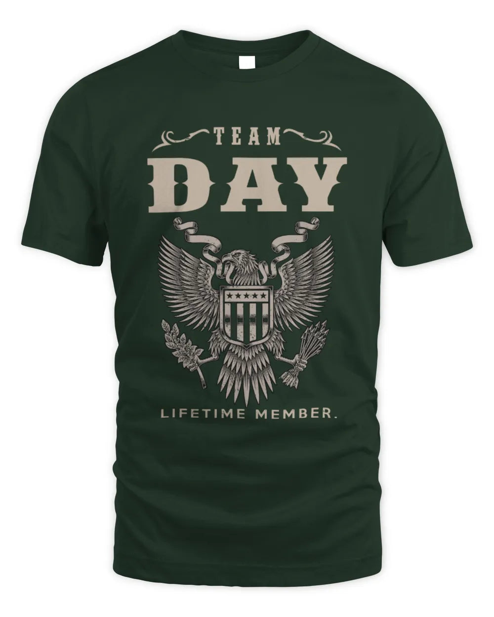 DAY TP06-K82 – Personalized Classic Style Apparel “Team NAME Lifetime Member” - Unisex Standard T-Shirt - Forest Green