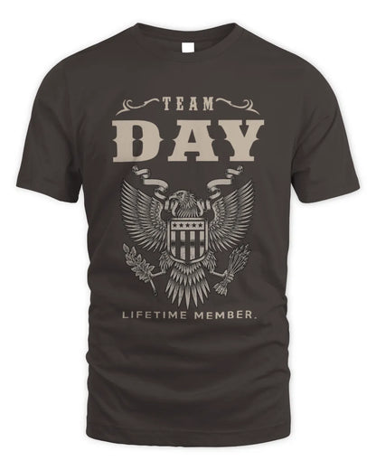 DAY TP06-K82 – Personalized Classic Style Apparel “Team NAME Lifetime Member” - Unisex Standard T-Shirt - Dark Chocolate