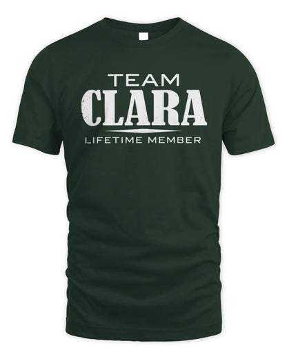 CLARA BL62-K4-128 - Personalized “Team NAME Lifetime Member” - Unisex Standard T-Shirt - Forest Green