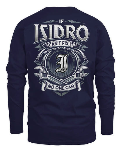 ISIDRO AP81-K4-626 - Personalized Ahmed Quote Apparel “If Ahmed Can't Fix It, No One Can” - Men's Long Sleeved T-Shirt - Navy