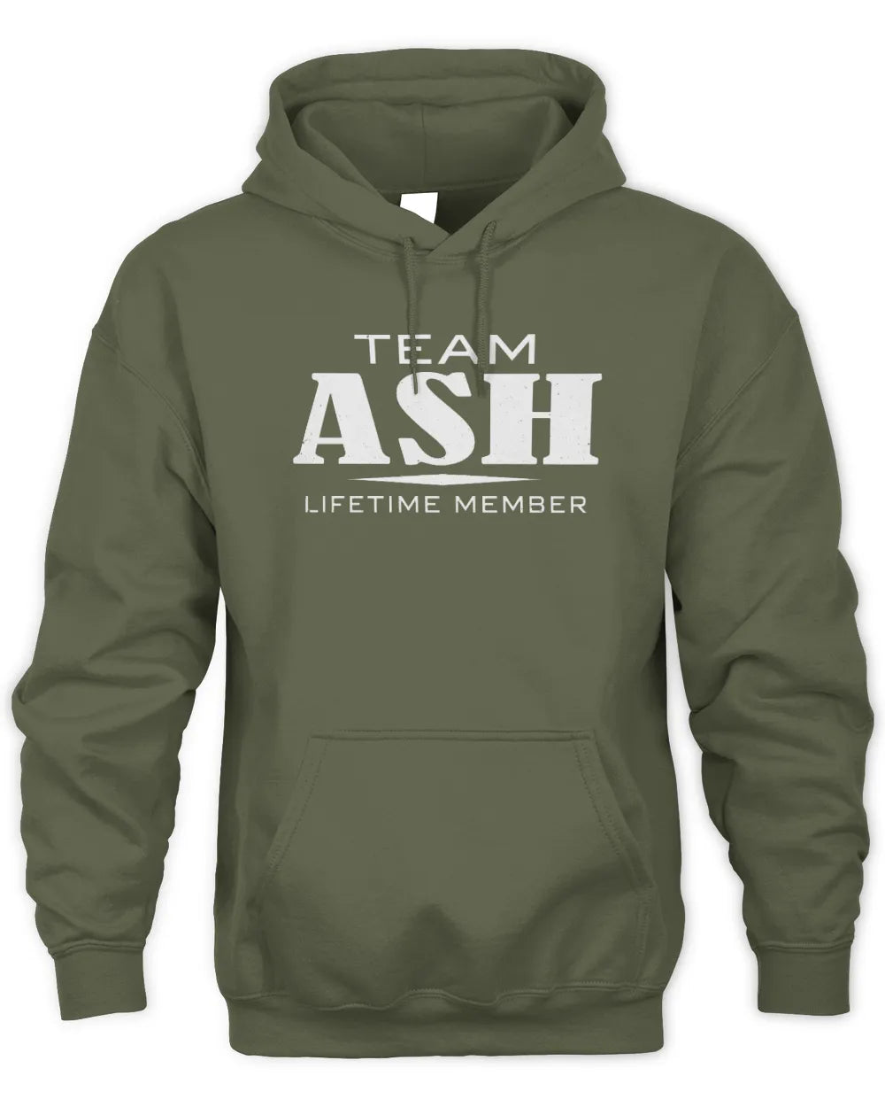 ASH BL62-K4-128 - Personalized “Team NAME Lifetime Member” - Unisex Hoodie - Military Green