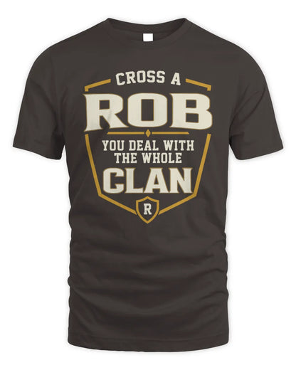 ROB NT1-K008 Cross A/An NAME, You Deal With the Whole Clan | Personalized Vintage T-Shirt - Unisex Standard T-Shirt - Dark Chocolate