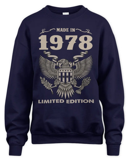 1978 HH89-K2 – Classic Birth Year Limited Edition T-Shirt - Unisex Sweatshirt - Navy