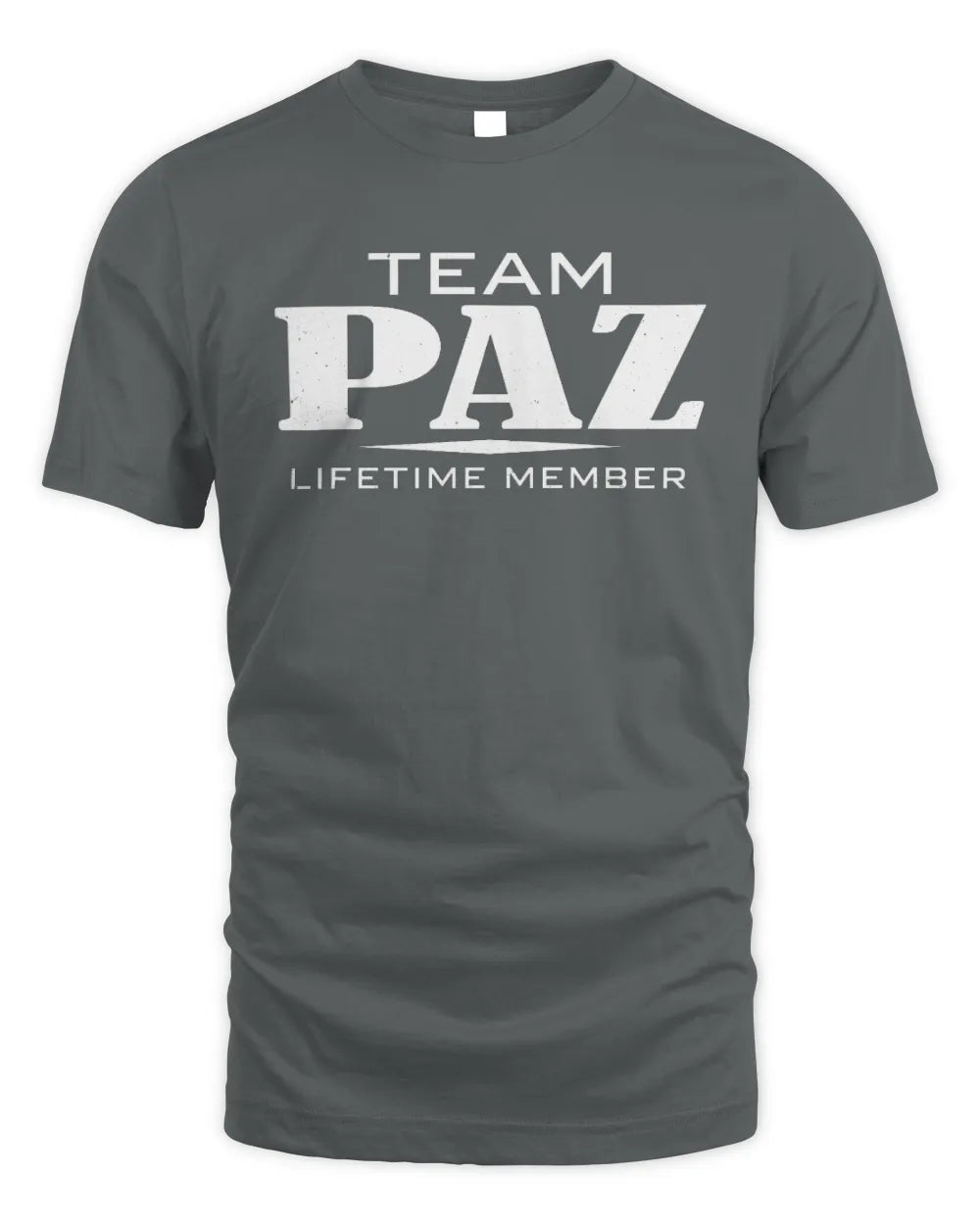 PAZ BL62-K4-128 - Personalized “Team NAME Lifetime Member” - Unisex Standard T-Shirt - Charcoal