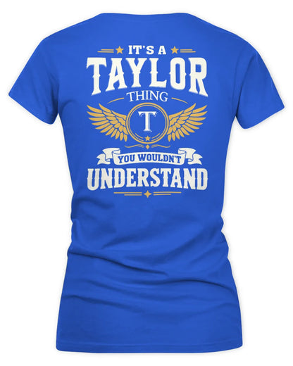 TAYLOR KT06-M008 It’s a [NAME] Thing – You Wouldn’t Understand | Personalized Vintage T-Shirt - Women's V-Neck T-Shirt - Royal