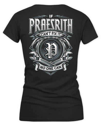 PRAESRITH AP81-K4-626 - Personalized Ahmed Quote Apparel “If Ahmed Can't Fix It, No One Can” - Women's V-Neck T-Shirt - Black