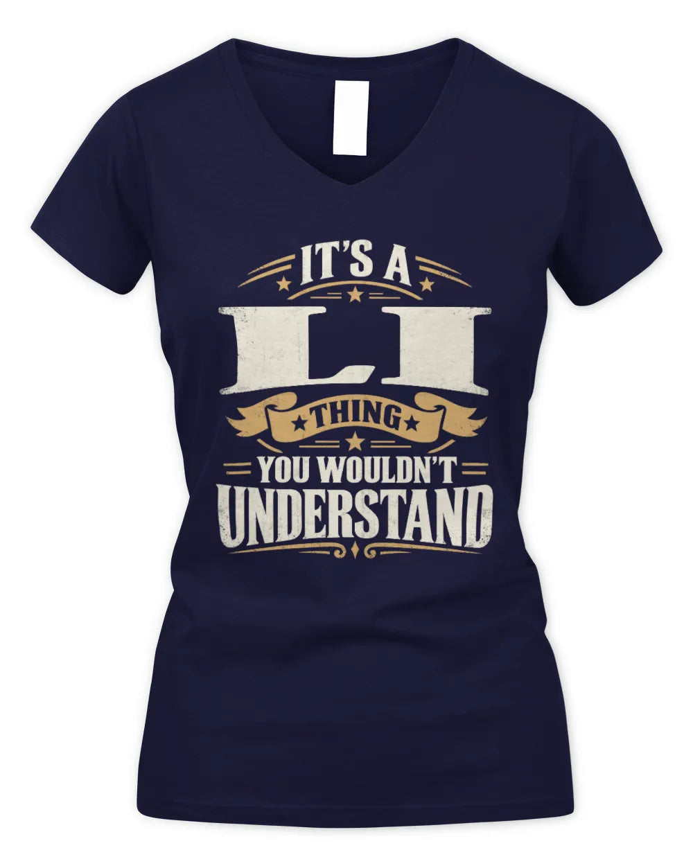 LI P08 TH51 - Personalized “It’s a/an [NAME] Thing – You Wouldn’t Understand” Shirt - Women's V-Neck T-Shirt - Navy