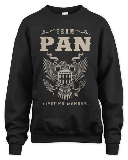 PAN TP06-K82 – Personalized Classic Style Apparel “Team NAME Lifetime Member” - Unisex Sweatshirt - Black