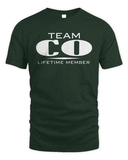 CO BL62-K4-128 - Personalized “Team NAME Lifetime Member” - Unisex Standard T-Shirt - Forest Green