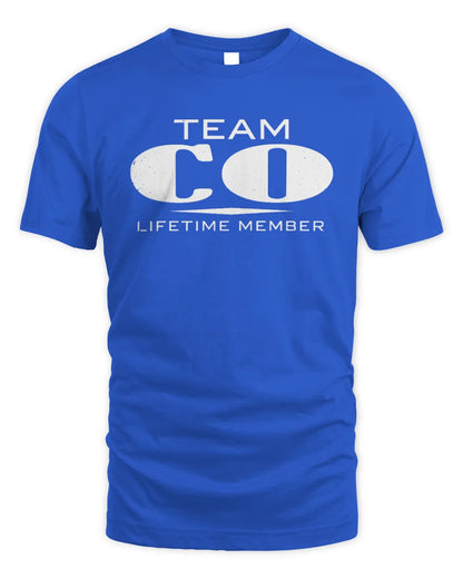 CO BL62-K4-128 - Personalized “Team NAME Lifetime Member” - Unisex Standard T-Shirt - Royal