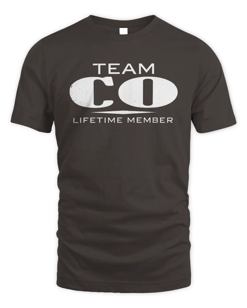 CO BL62-K4-128 - Personalized “Team NAME Lifetime Member” - Unisex Standard T-Shirt - Dark Chocolate