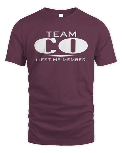 CO BL62-K4-128 - Personalized “Team NAME Lifetime Member” - Unisex Standard T-Shirt - Maroon