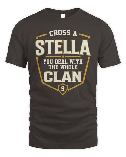 STELLA NT1-K008 Cross A/An NAME, You Deal With the Whole Clan | Personalized Vintage T-Shirt - Unisex Standard T-Shirt - Dark Chocolate