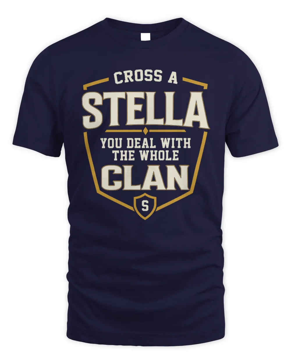 STELLA NT1-K008 Cross A/An NAME, You Deal With the Whole Clan | Personalized Vintage T-Shirt - Unisex Standard T-Shirt - Navy