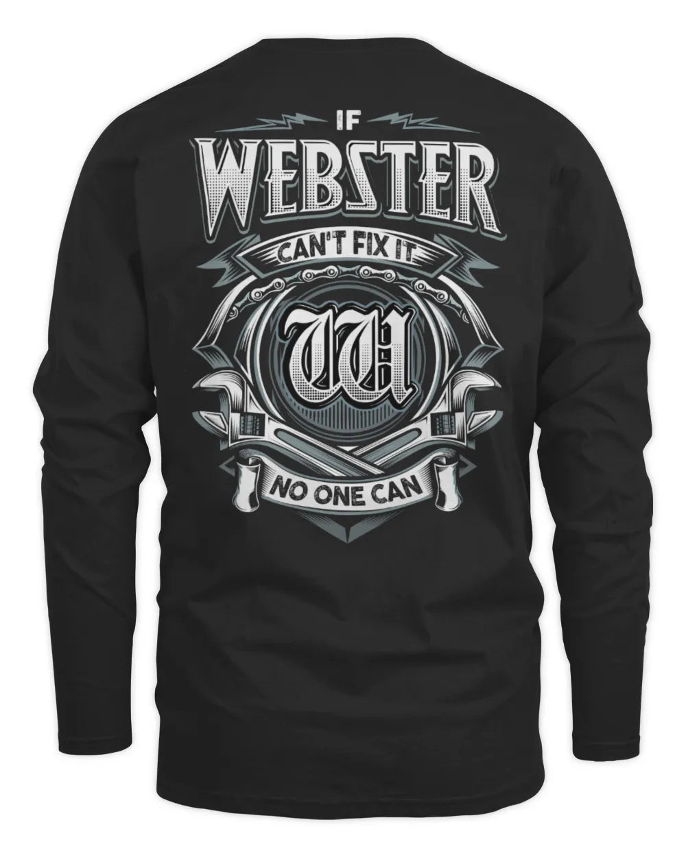 WEBSTER AP81-K4-626 - Personalized Ahmed Quote Apparel “If Ahmed Can't Fix It, No One Can” - Men's Long Sleeved T-Shirt - Black