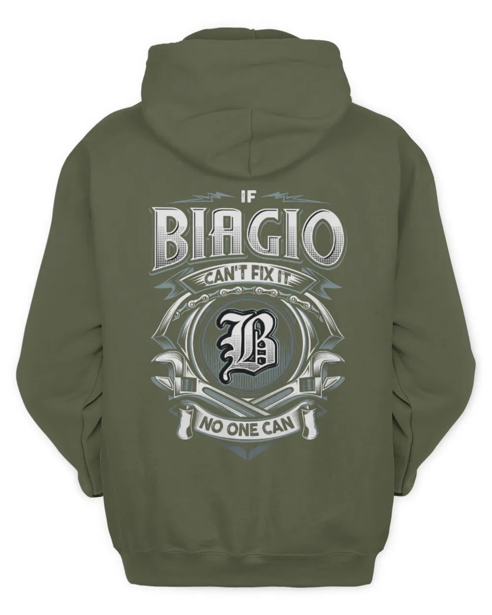 BIAGIO AP81-K4-626 - Personalized Ahmed Quote Apparel “If Ahmed Can't Fix It, No One Can” - Unisex Hoodie - Military Green