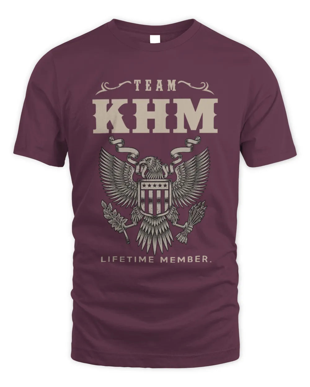 KHM TP06-K82 – Personalized Classic Style Apparel “Team NAME Lifetime Member” - Unisex Standard T-Shirt - Maroon