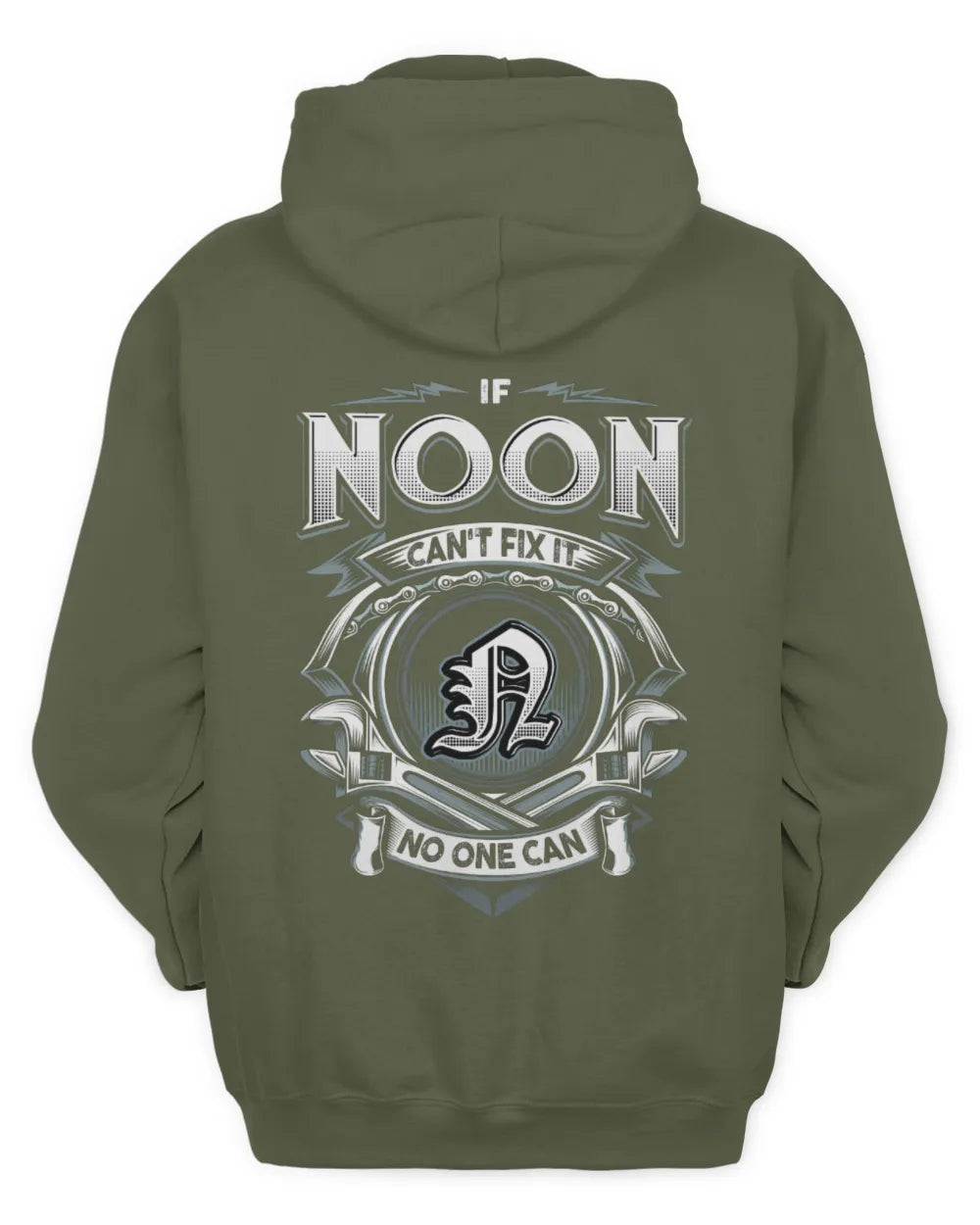 NOON AP81-K4-626 - Personalized Ahmed Quote Apparel “If Ahmed Can't Fix It, No One Can” - Unisex Hoodie - Military Green