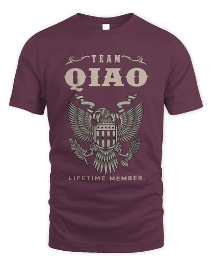 QIAO TP06-K82 – Personalized Classic Style Apparel “Team NAME Lifetime Member” - Unisex Standard T-Shirt - Maroon