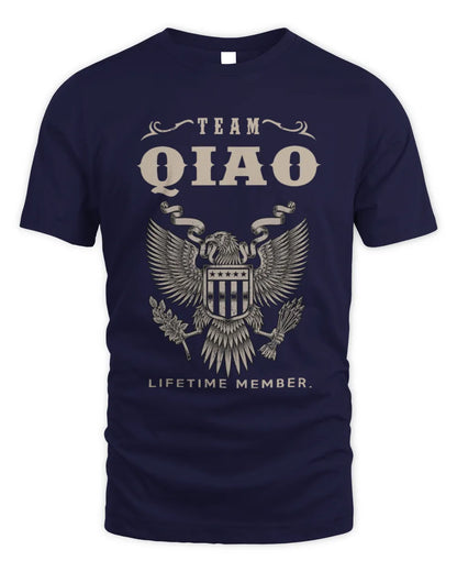QIAO TP06-K82 – Personalized Classic Style Apparel “Team NAME Lifetime Member” - Unisex Standard T-Shirt - Navy