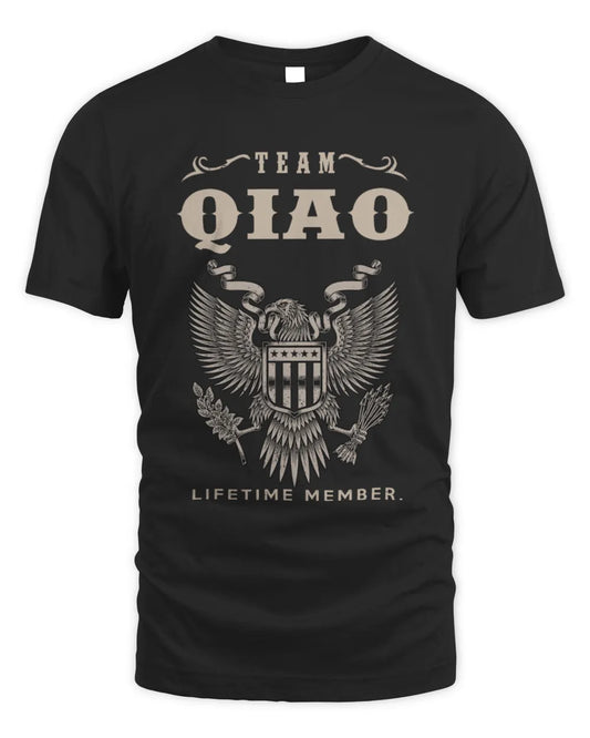 QIAO TP06-K82 – Personalized Classic Style Apparel “Team NAME Lifetime Member” - Unisex Standard T-Shirt - Black