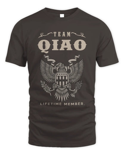 QIAO TP06-K82 – Personalized Classic Style Apparel “Team NAME Lifetime Member” - Unisex Standard T-Shirt - Dark Chocolate