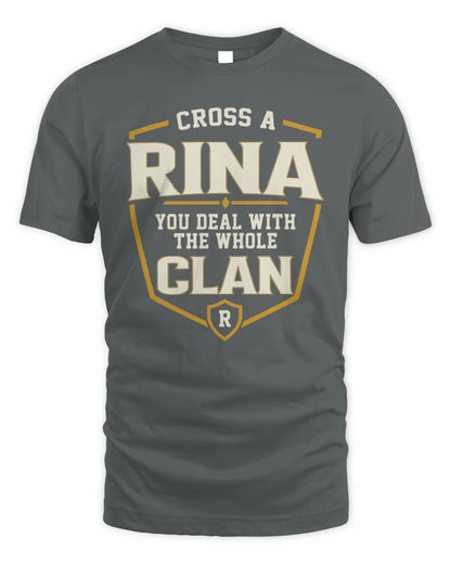 RINA NT1-K008 Cross A/An NAME, You Deal With the Whole Clan | Personalized Vintage T-Shirt - Unisex Standard T-Shirt - Charcoal
