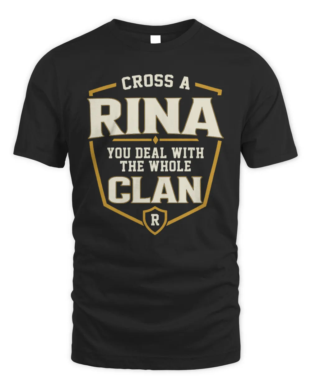 RINA NT1-K008 Cross A/An NAME, You Deal With the Whole Clan | Personalized Vintage T-Shirt - Unisex Standard T-Shirt - Black
