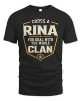 RINA NT1-K008 Cross A/An NAME, You Deal With the Whole Clan | Personalized Vintage T-Shirt - Unisex Standard T-Shirt - Black
