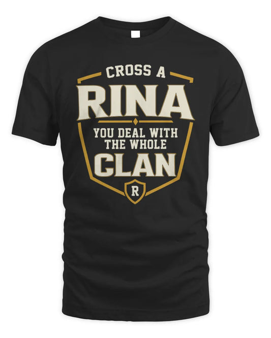 RINA NT1-K008 Cross A/An NAME, You Deal With the Whole Clan | Personalized Vintage T-Shirt - Unisex Standard T-Shirt - Black