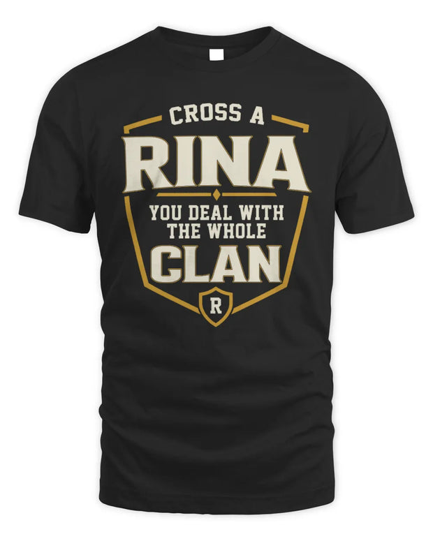 RINA NT1-K008 Cross A/An NAME, You Deal With the Whole Clan | Personalized Vintage T-Shirt
