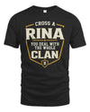 RINA NT1-K008 Cross A/An NAME, You Deal With the Whole Clan | Personalized Vintage T-Shirt