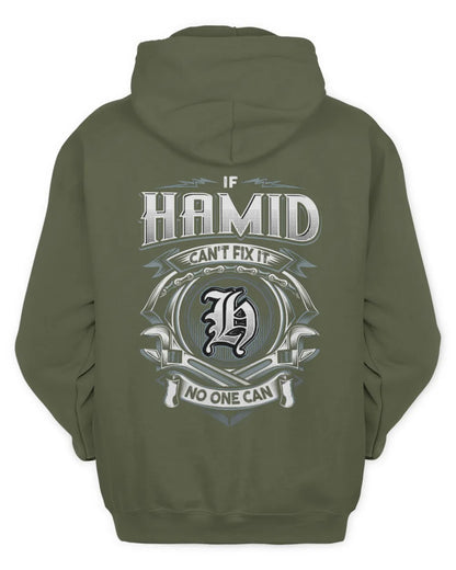 HAMID AP81-K4-626 - Personalized Ahmed Quote Apparel “If Ahmed Can't Fix It, No One Can” - Unisex Hoodie - Military Green