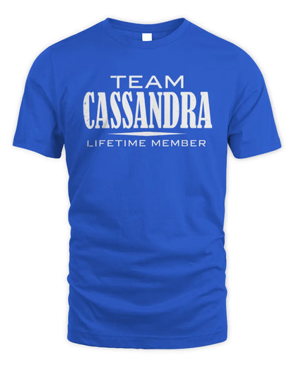 CASSANDRA BL62-K4-128 - Personalized “Team NAME Lifetime Member” - Unisex Standard T-Shirt - Royal