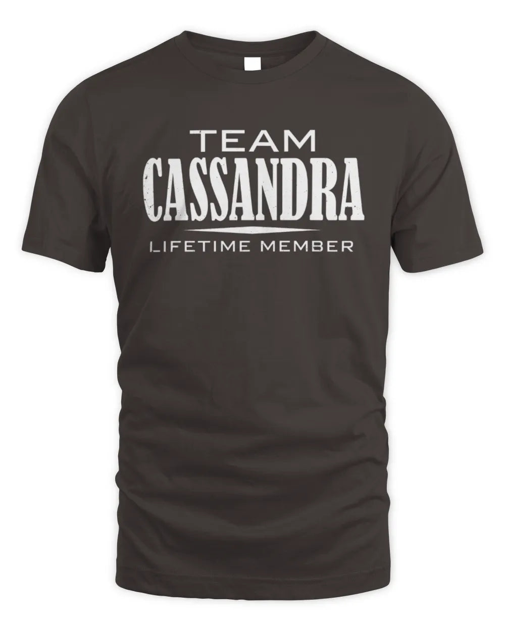 CASSANDRA BL62-K4-128 - Personalized “Team NAME Lifetime Member” - Unisex Standard T-Shirt - Dark Chocolate