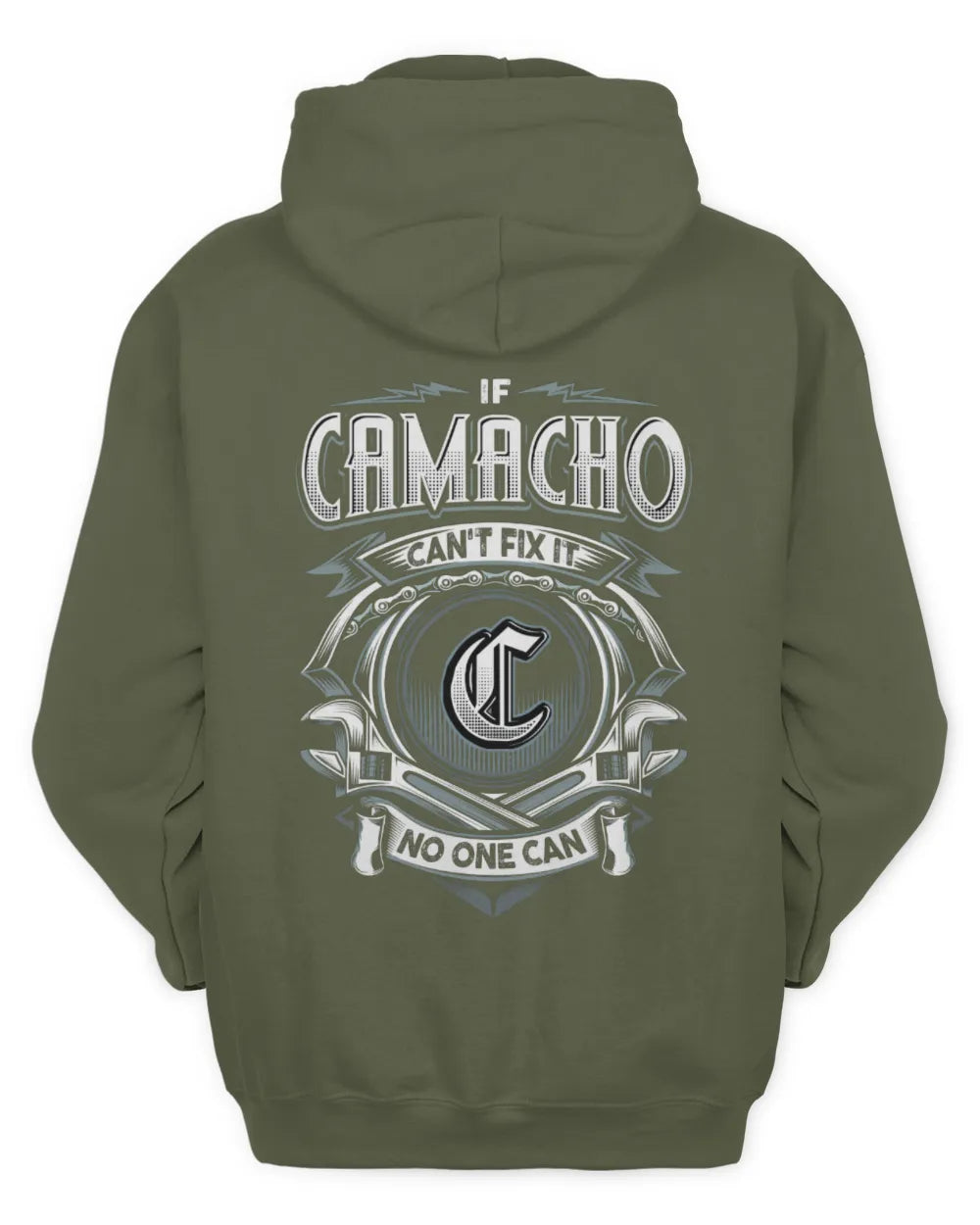 CAMACHO AP81-K4-626 - Personalized Ahmed Quote Apparel “If Ahmed Can't Fix It, No One Can” - Unisex Hoodie - Military Green