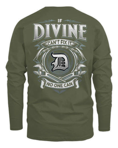 DIVINE AP81-K4-626 - Personalized Ahmed Quote Apparel “If Ahmed Can't Fix It, No One Can” - Men's Long Sleeved T-Shirt - Military Green