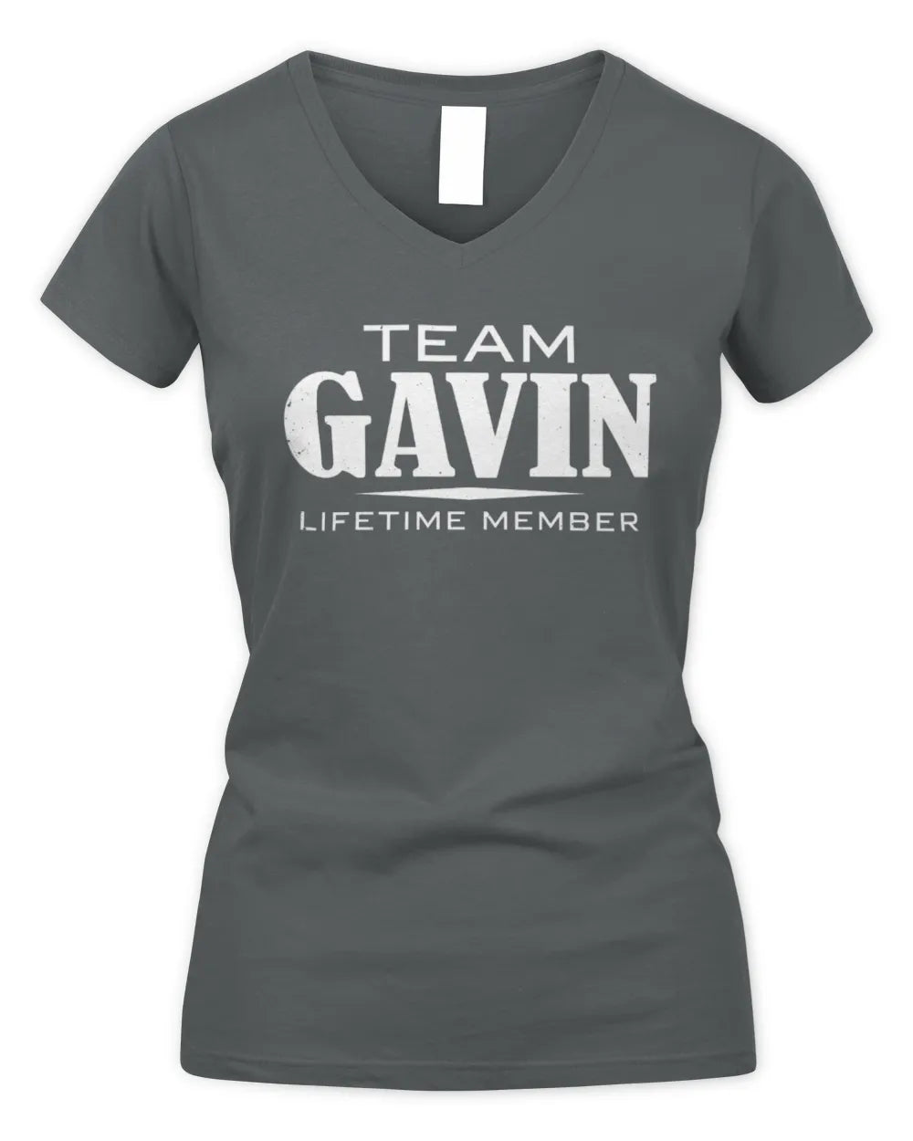 GAVIN BL62-K4-128 - Personalized “Team NAME Lifetime Member” - Women's V-Neck T-Shirt - Charcoal