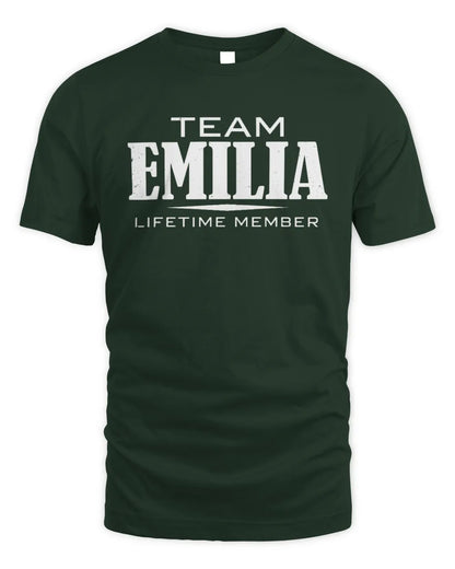 EMILIA BL62-K4-128 - Personalized “Team NAME Lifetime Member” - Unisex Standard T-Shirt - Forest Green