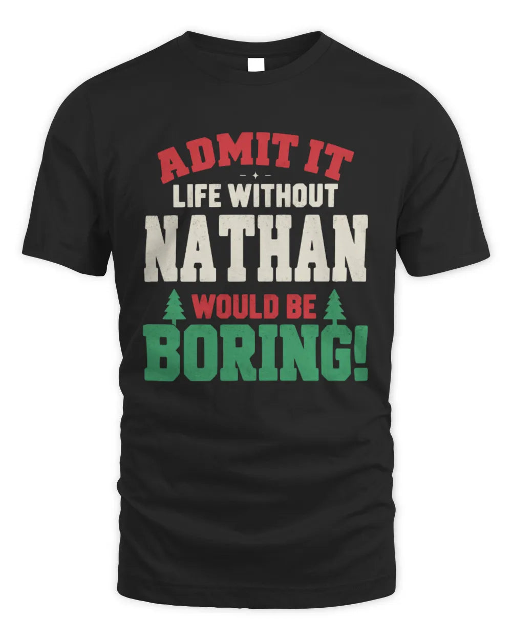 NATHAN P5 TH08 Christmas T-Shirt – “Life Without NAME Would Be Boring”