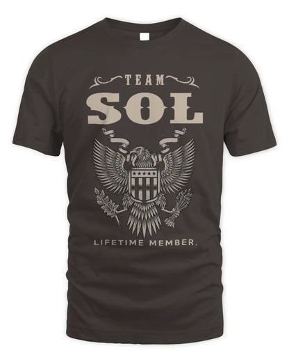SOL TP06-K82 – Personalized Classic Style Apparel “Team NAME Lifetime Member” - Unisex Standard T-Shirt - Dark Chocolate