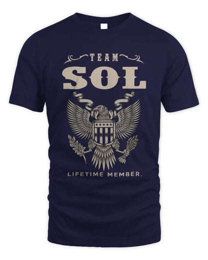 SOL TP06-K82 – Personalized Classic Style Apparel “Team NAME Lifetime Member” - Unisex Standard T-Shirt - Navy