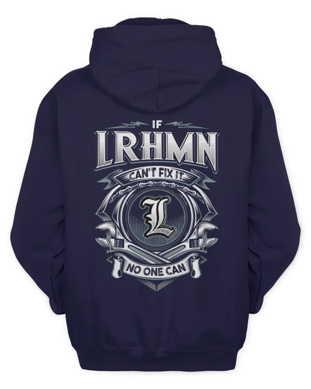 LRHMN AP81-K4-626 - Personalized Ahmed Quote Apparel “If Ahmed Can't Fix It, No One Can” - Unisex Hoodie - Navy