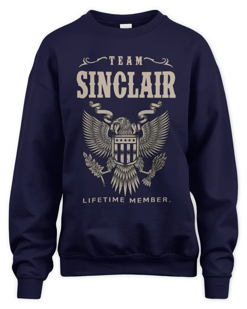SINCLAIR TP06-K82 – Personalized Classic Style Apparel “Team NAME Lifetime Member” - Unisex Sweatshirt - Navy