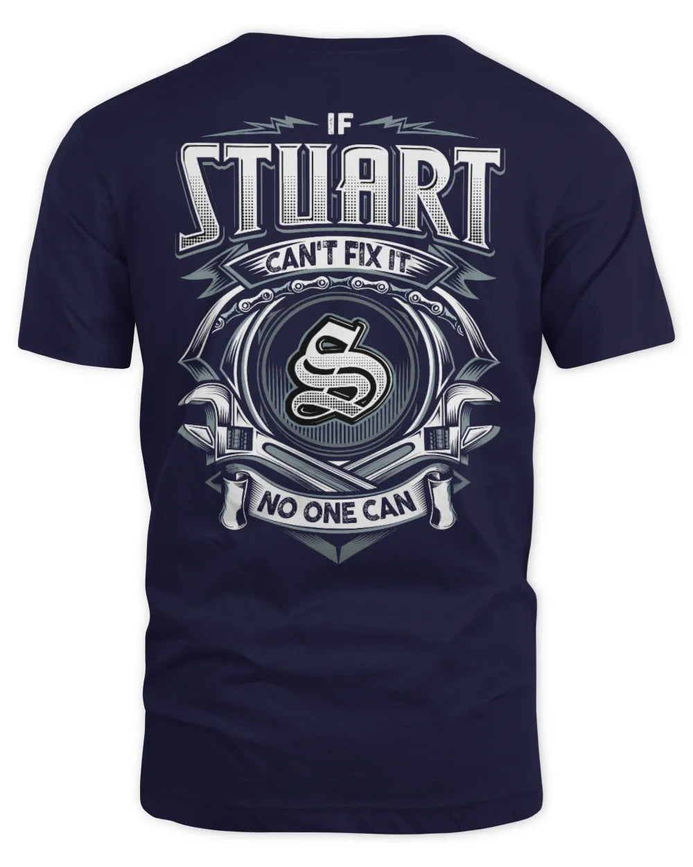 STUART AP81-K4-626 - Personalized Ahmed Quote Apparel “If Ahmed Can't Fix It, No One Can” - Unisex Standard T-Shirt - Navy
