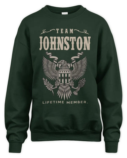 JOHNSTON TP06-K82 – Personalized Classic Style Apparel “Team NAME Lifetime Member” - Unisex Sweatshirt - Forest Green